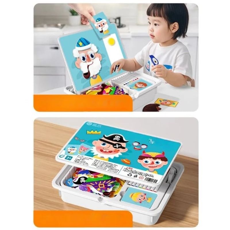 Magnetic Puzzles Face Dress Up Travel Game Double Side